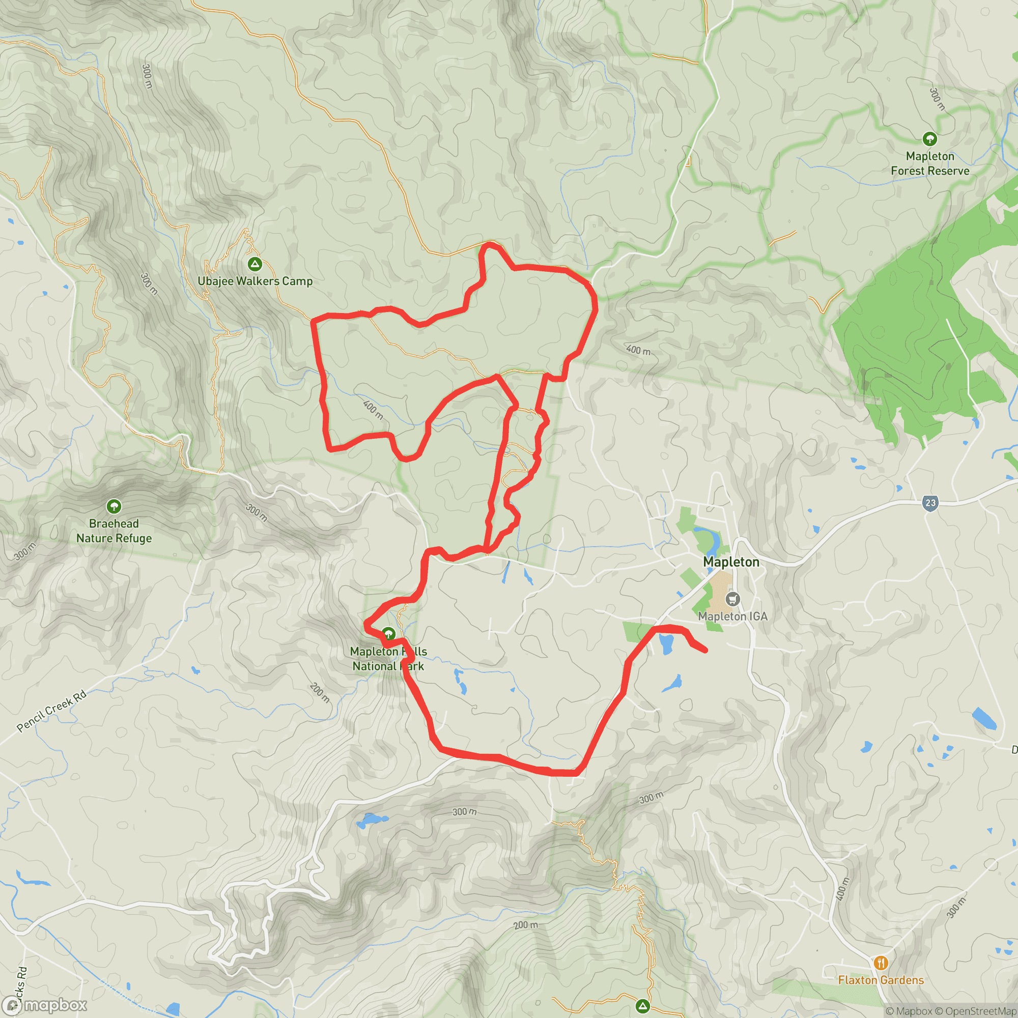 Course map for Blackall100 21km