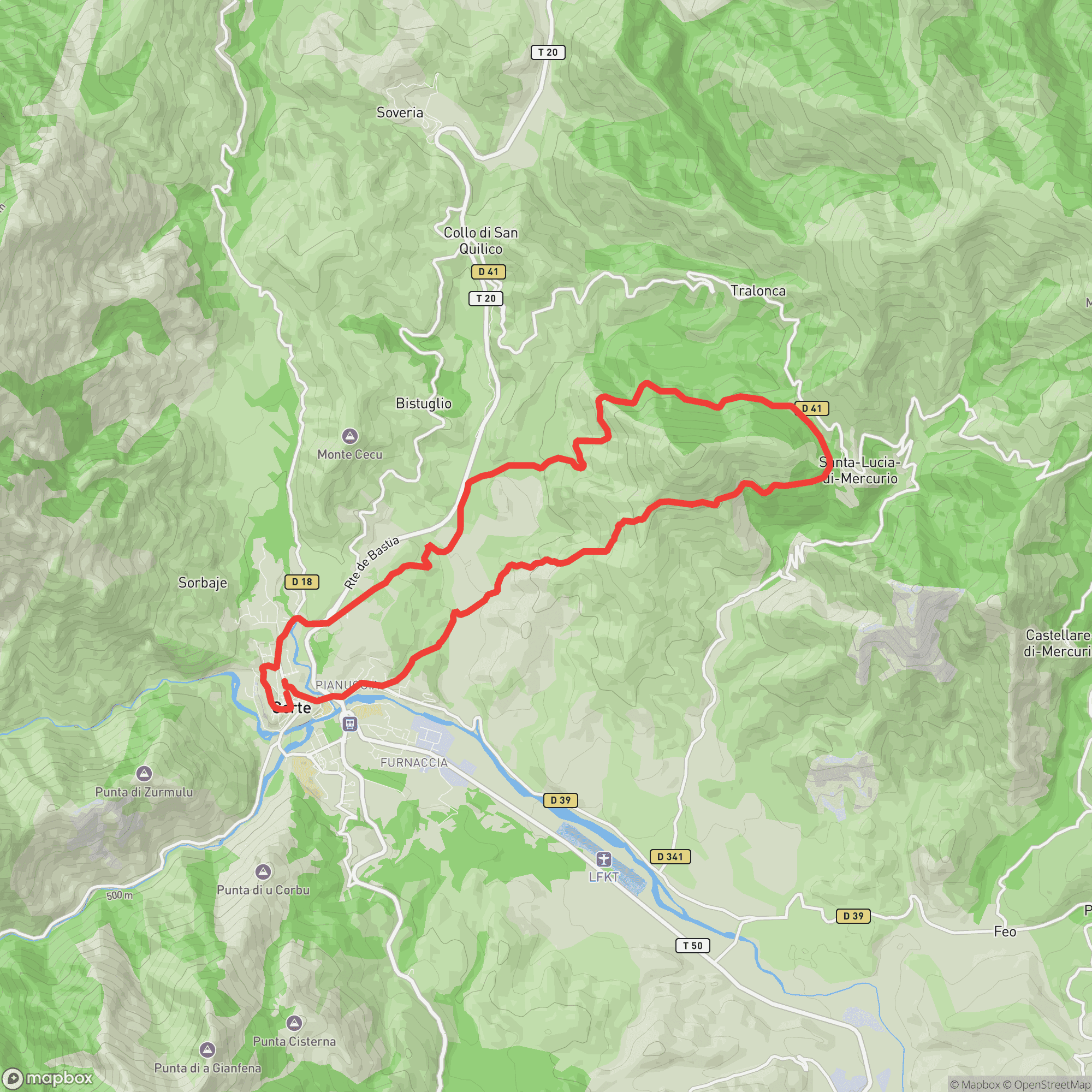 Course map for Giru di Tumbone