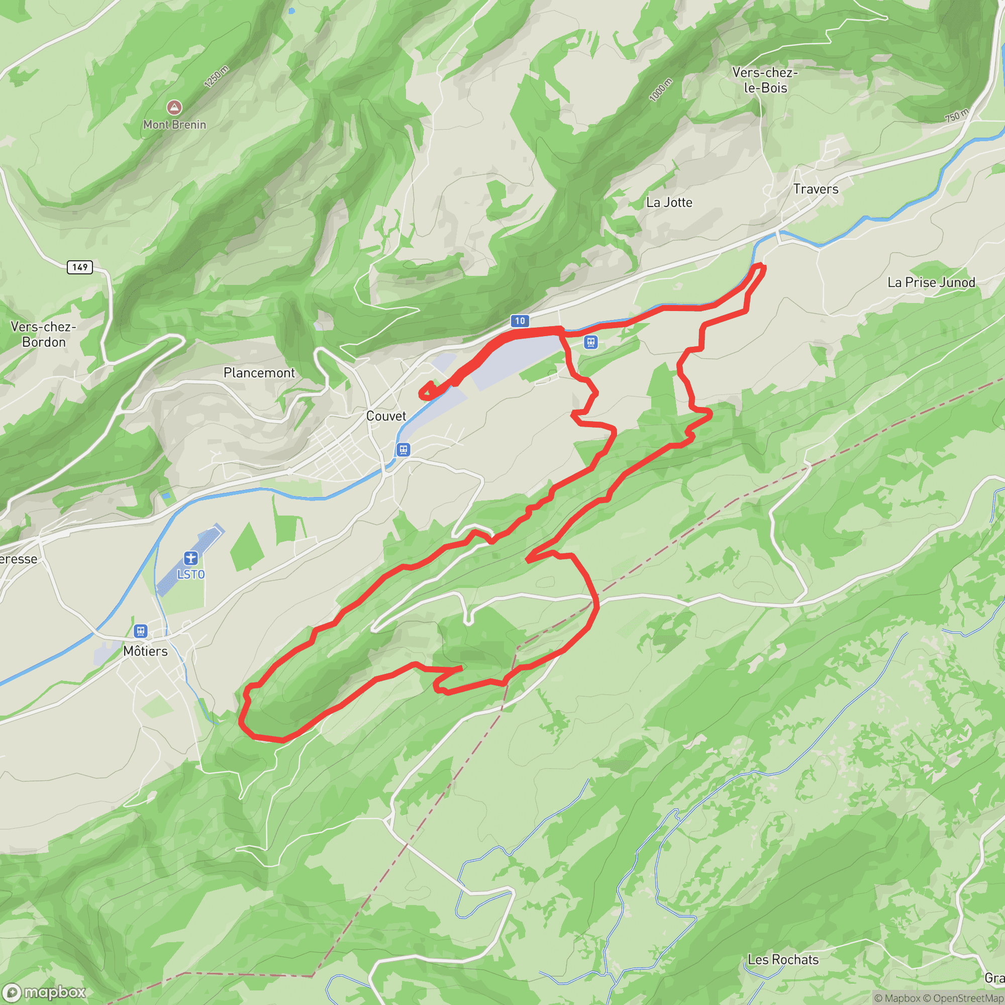 Course map for Swiss Canyon Trail 16K