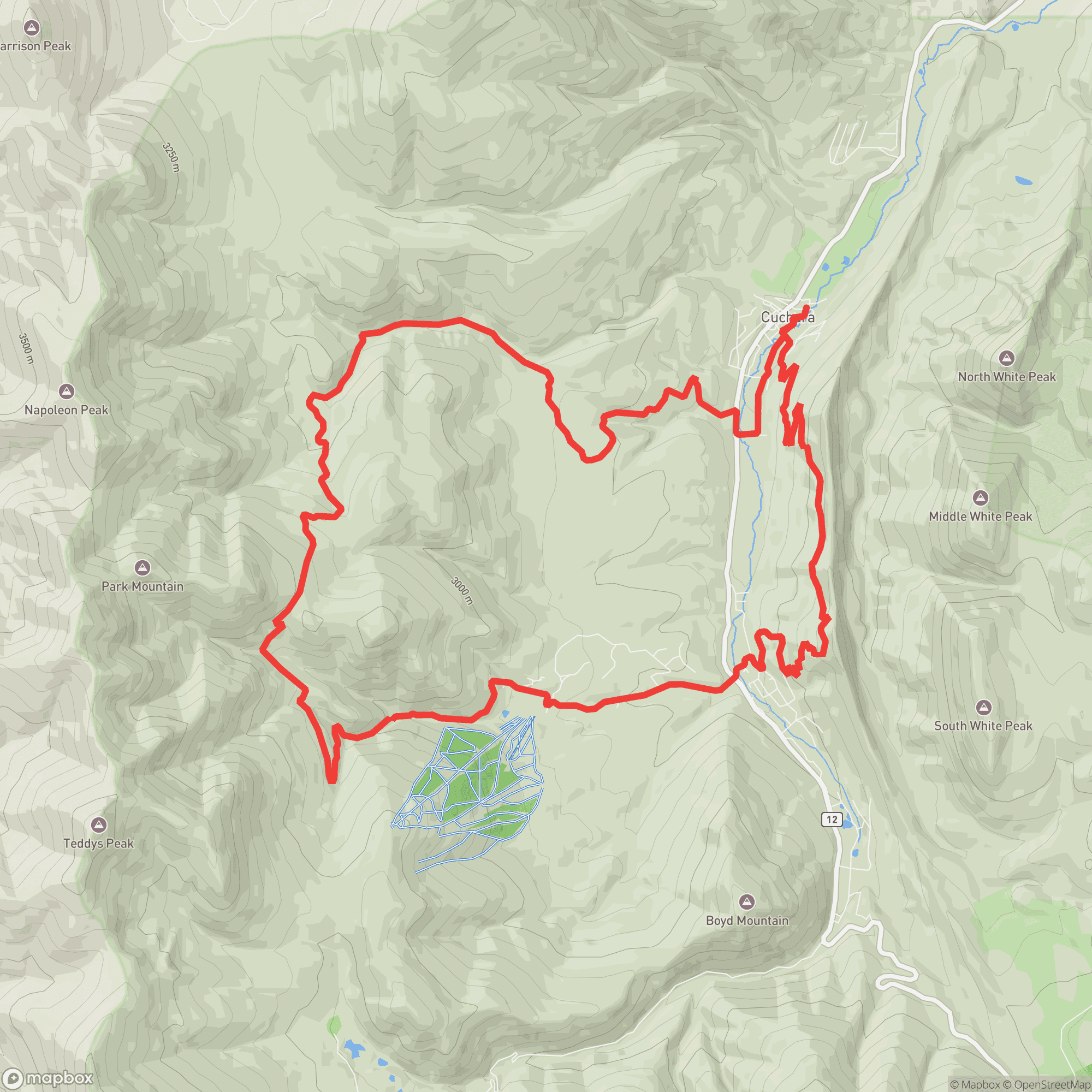 Course map for WILD Wahatoya Runs Heavy Half Marathon